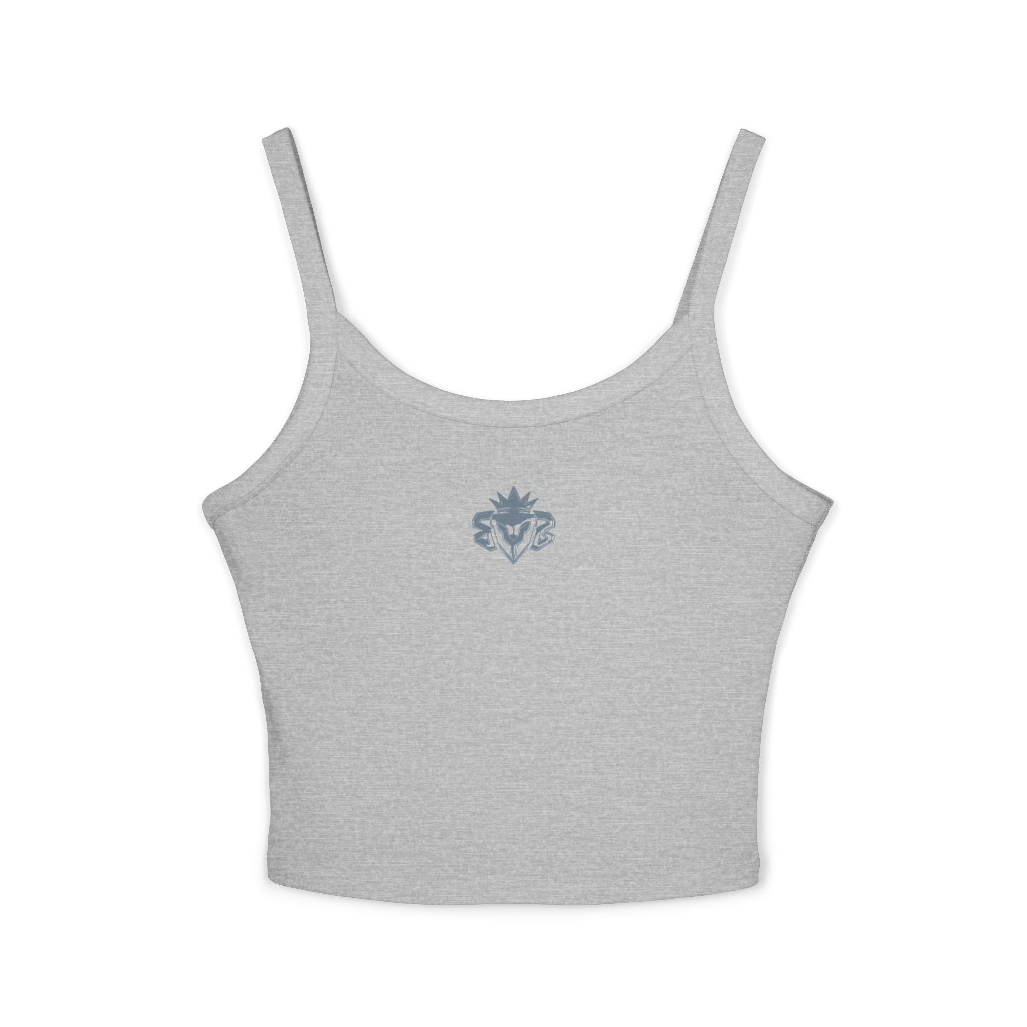 Women's Spaghetti Tank Top — Minimal Emblem & “Built Beyond”