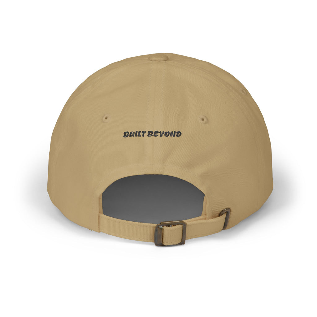 Dad Cap — Embroidered Blue Crown Heart Logo (“Shift Beyond” Back)