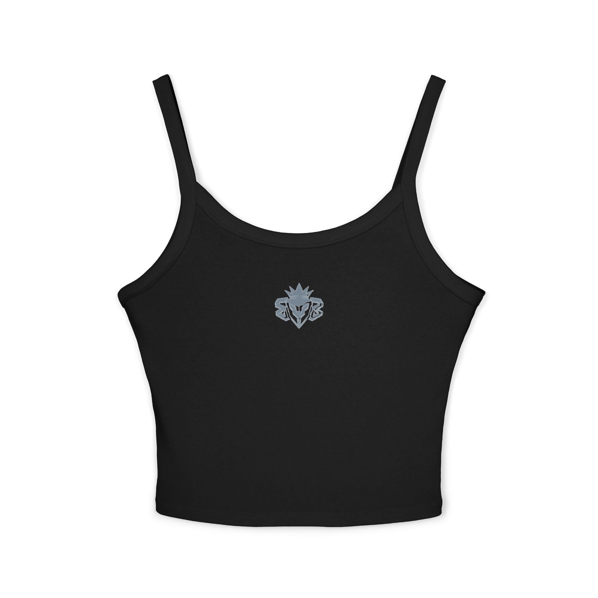 Women's Spaghetti Tank Top — Minimal Emblem & “Built Beyond”
